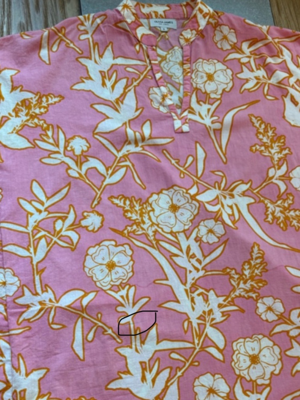 Olivia James The Label Louisa Cover Up Kaftan Pink Orange Floral Small - Picture 7 of 14